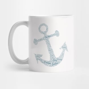 Anchor Sea Sailor Silhouette Shape Text Word Cloud Mug